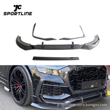 Premium Carbon Fiber RSQ8 Front Bumper Lip - 4PCS for Audi RSQ8 2021